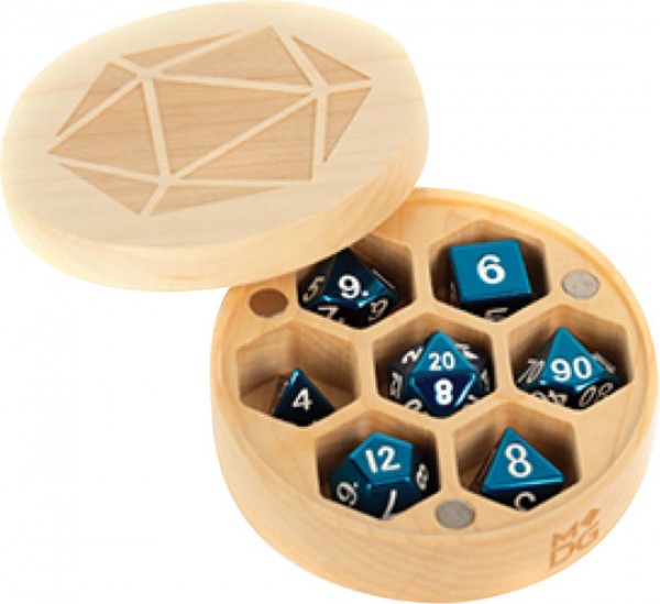 Wood Round Dice Case - Maple Wood